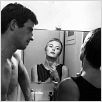 Al final de la escapada : photo Jean Seberg, Jean-Luc Godard, Jean-Paul Belmondo