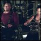 Matrix Revolutions : photo Andy Wachowski, Jada Pinkett Smith, Lana Wachowski, Laurence Fishburne