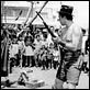 La Strada : photo Anthony Quinn, Federico Fellini, Giulietta Masina