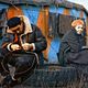 La Strada : photo Anthony Quinn, Federico Fellini, Giulietta Masina